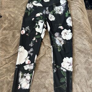 Floral Black Leggings